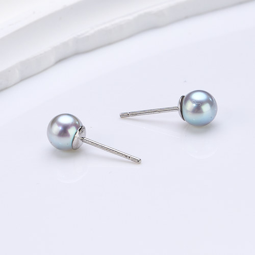 【宝藏珠宝】S925银海水AKOYA珍珠耳钉5-6mm