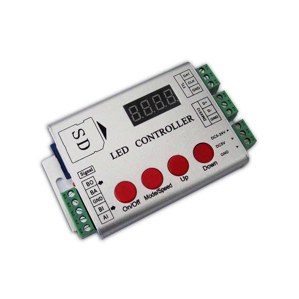 4键全彩dmx512解码器带SD卡-内置多种程序同步控制器LED灯控制器