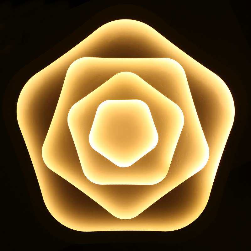 led铁艺现代灯艺术玫瑰花形灯饰客厅卧室温馨三色吸顶灯调光