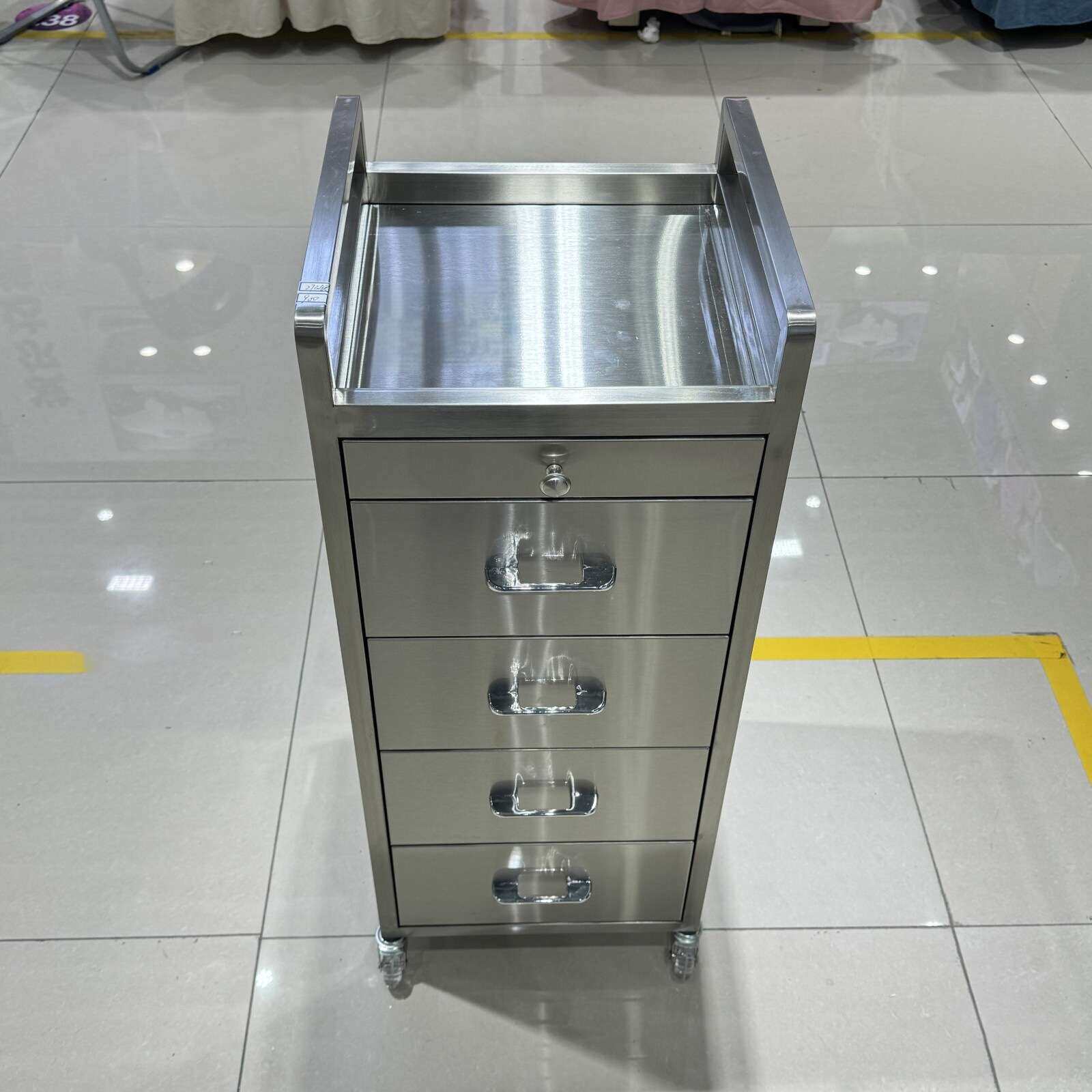 跨境发廊不锈钢工具推车美发店专用多功能工具柜置物架剪发储物柜
