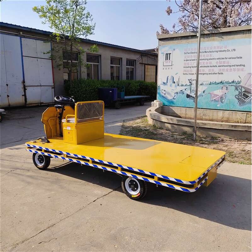 座箱方向盘无护栏 电动平板搬运车 大承重电动板车 厂内搬运车