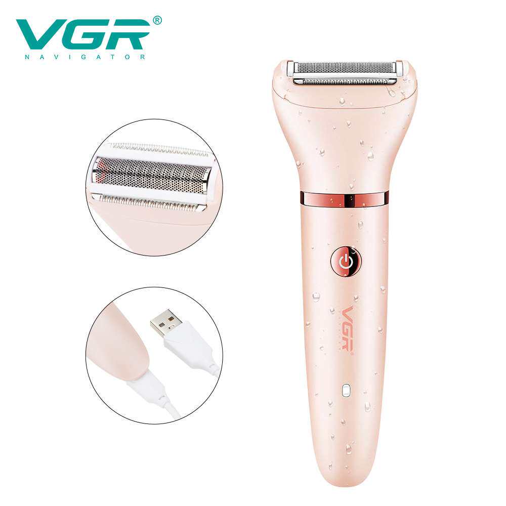 VGR735跨境多功能三合一女士剃毛器IPX7水洗护理剃毛器面部清洁器