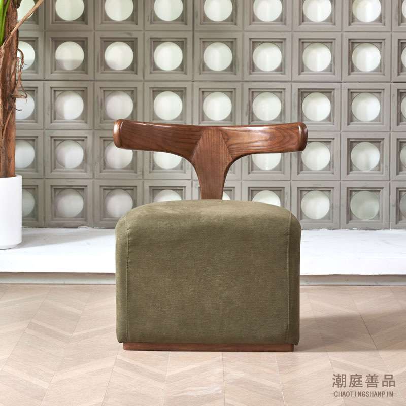 北欧复古休闲椅实木单人沙发椅书房客厅简约椅子设计师椅家居