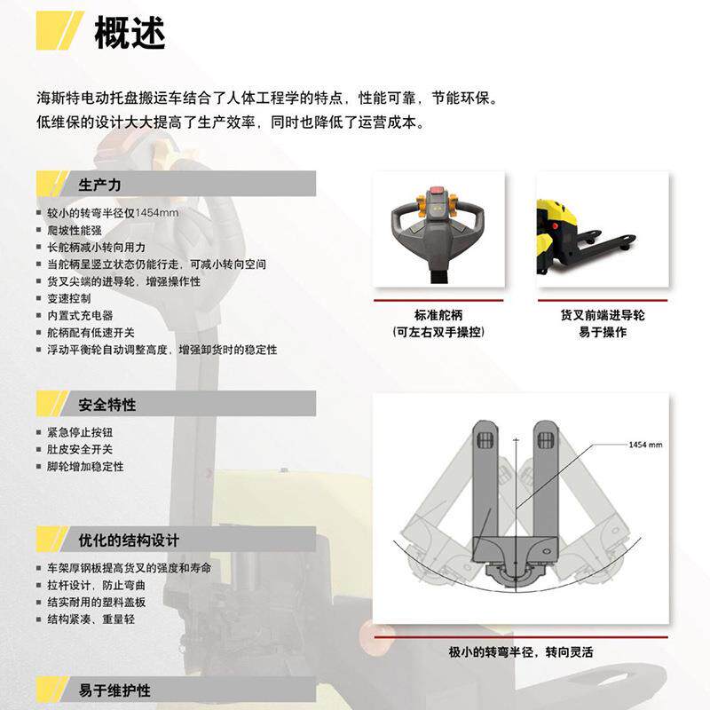 斯特海HYSTR电动E现叉车电动PLB托盘搬运车地牛货