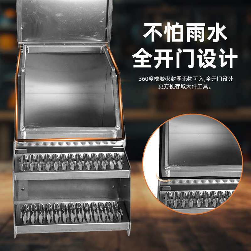 跨境热销23寸卡车大货车皮卡车铝制踏步工具箱台阶储物箱工具箱