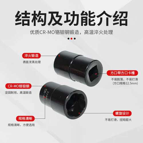 跨境5pcs取出器破损螺丝滑牙拆除工具套装汽车防盗螺母套筒取出器