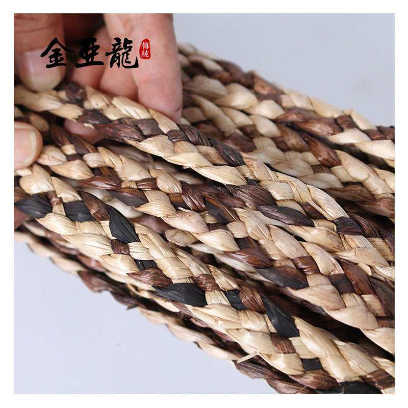染色五股辫蒲草辫五股花辫天然手工编织植物工艺品原材料源头厂家