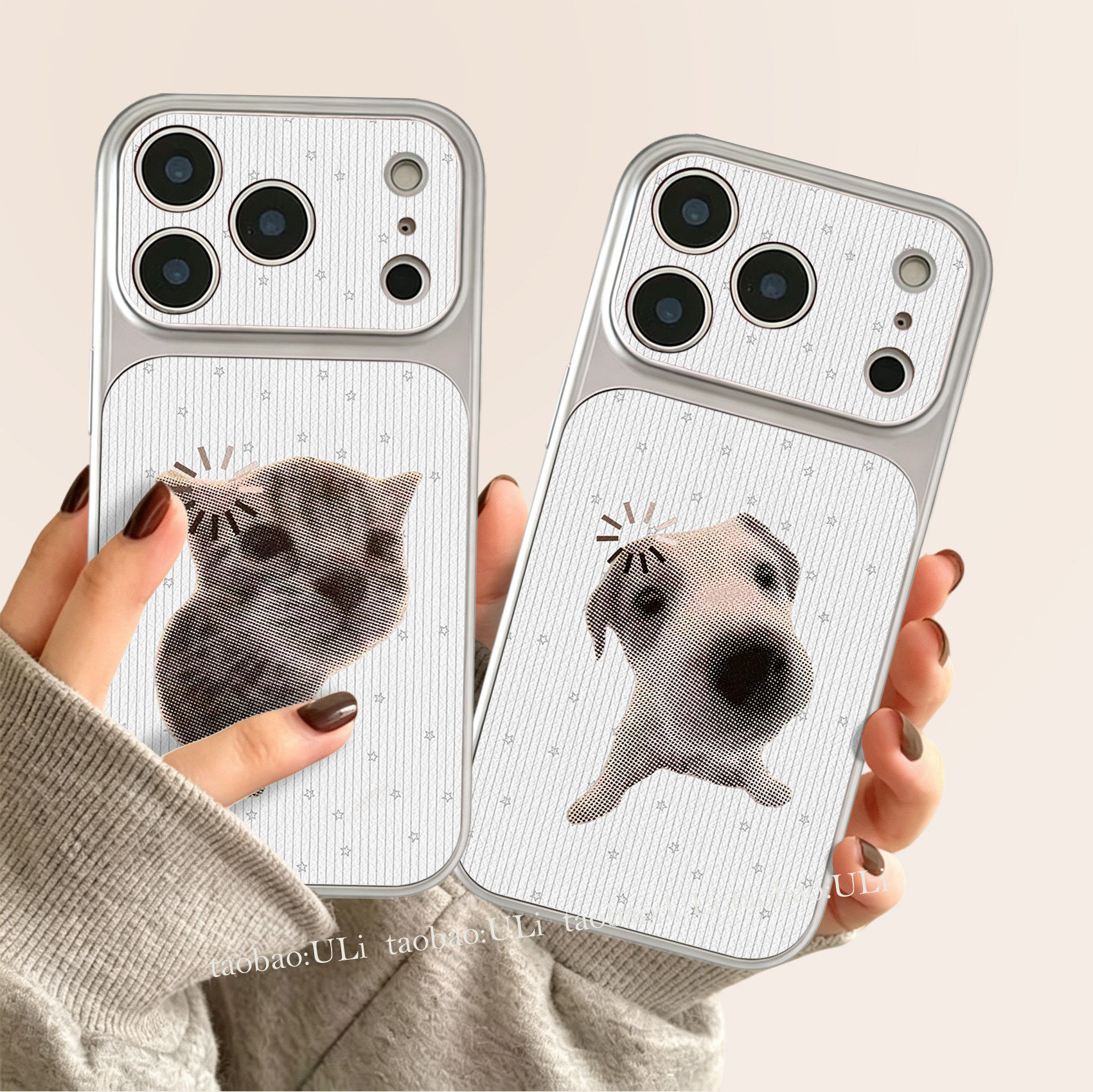 大脑宕机猫狗情侣款适用苹果18promax手机壳iPhone17pro新款air简约16plus皮纹15pm镜头14全包13男女12防摔兴