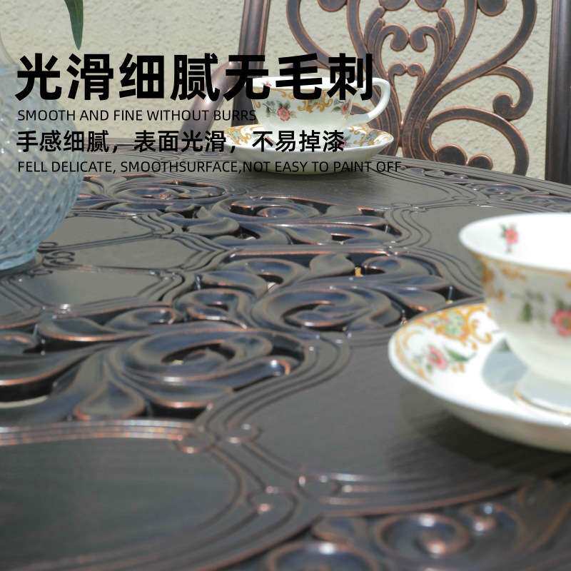 户外铸铝桌椅套装民宿室外餐椅桌子组合庭院花园阳台商用防水家具