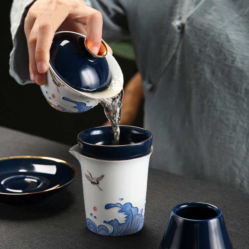 茶具套装家用现代高档办公室会客轻奢中式陶瓷茶杯小功夫泡茶神器
