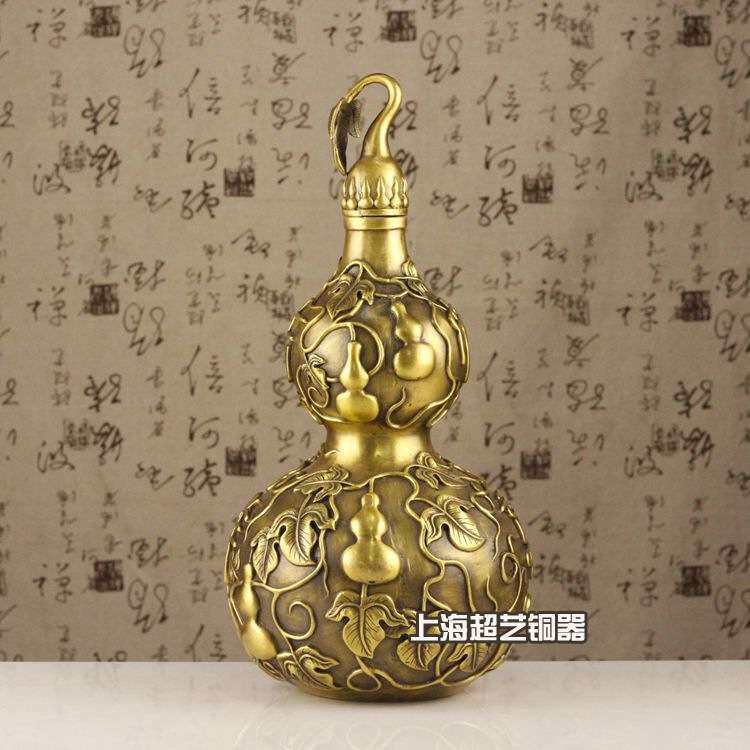 铜葫芦摆件铜吉祥如意大号金属家居工艺装饰品风水摆设