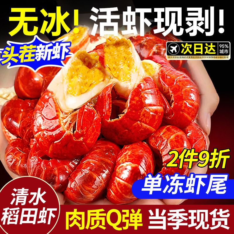 晓飞歌单冻虾尾麻辣虾尾3斤整箱