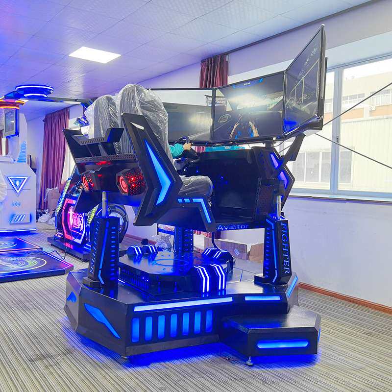 游乐场三轴三屏动感赛车VR模拟驾驶体感电玩游乐设备厂家双人互动