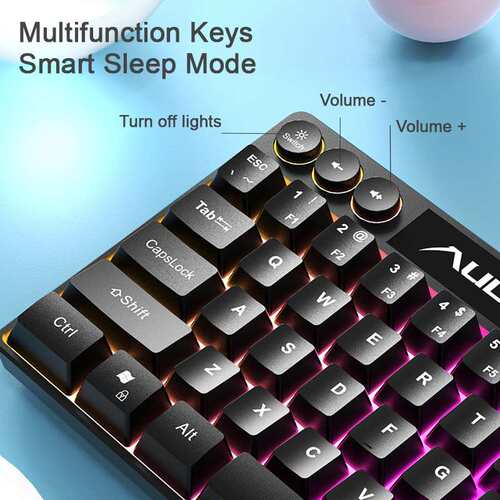 AULA F3061 61Keys Wired RGB Gaming Keyboard Membrane Keyboar