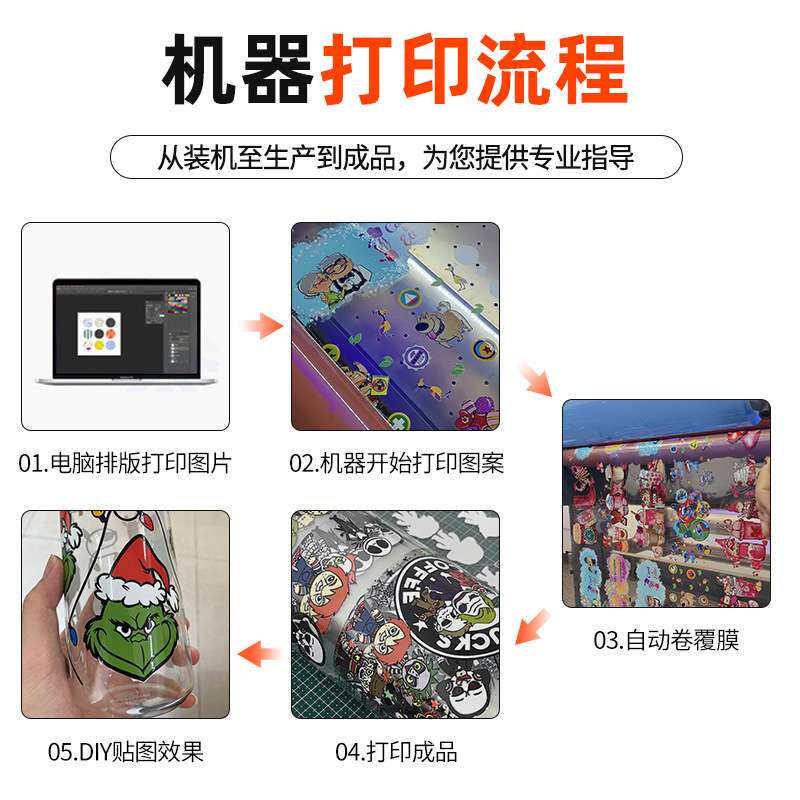 uv转印贴打印机一体60cm卷对卷冷转印16盎司玻璃杯贴纸uv打印机器