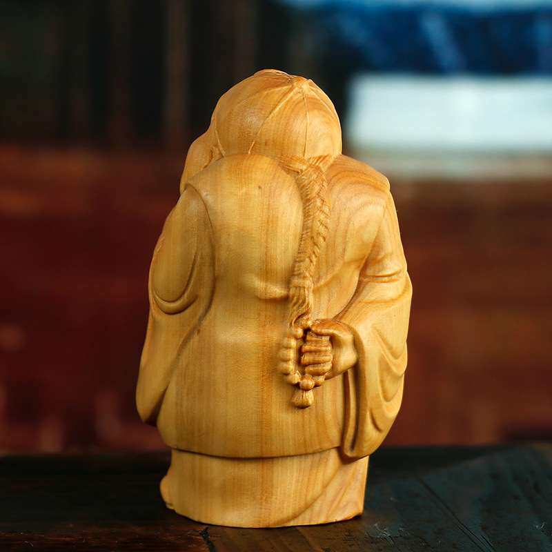 黄杨木雕手把件财主爷男士随身把玩件木质雕刻工艺品文玩地主摆件
