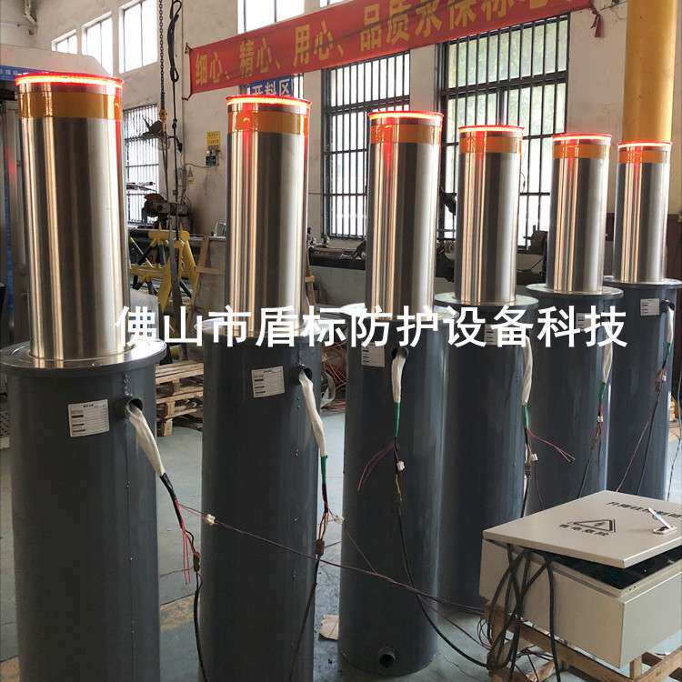 广州不锈钢自动液压升降路柱防冲撞拦截圆柱挡车桩可伸缩止车地桩