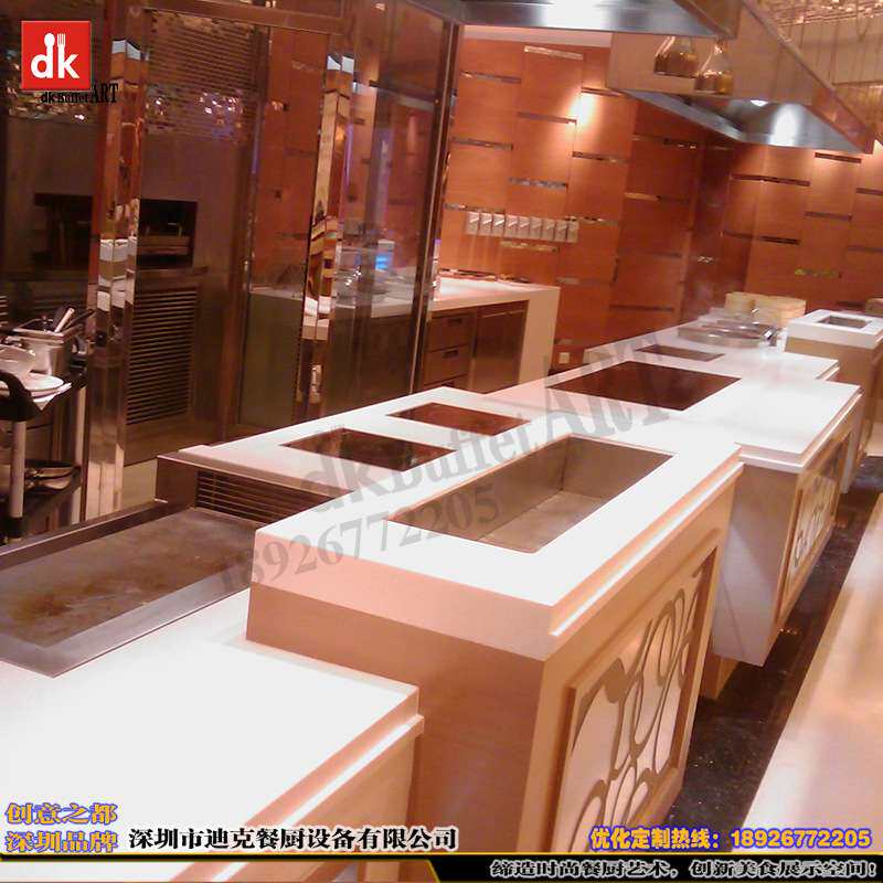 旅游区自助餐餐厅设备 dk自助餐台设计制作 酒店移动布菲台效果图