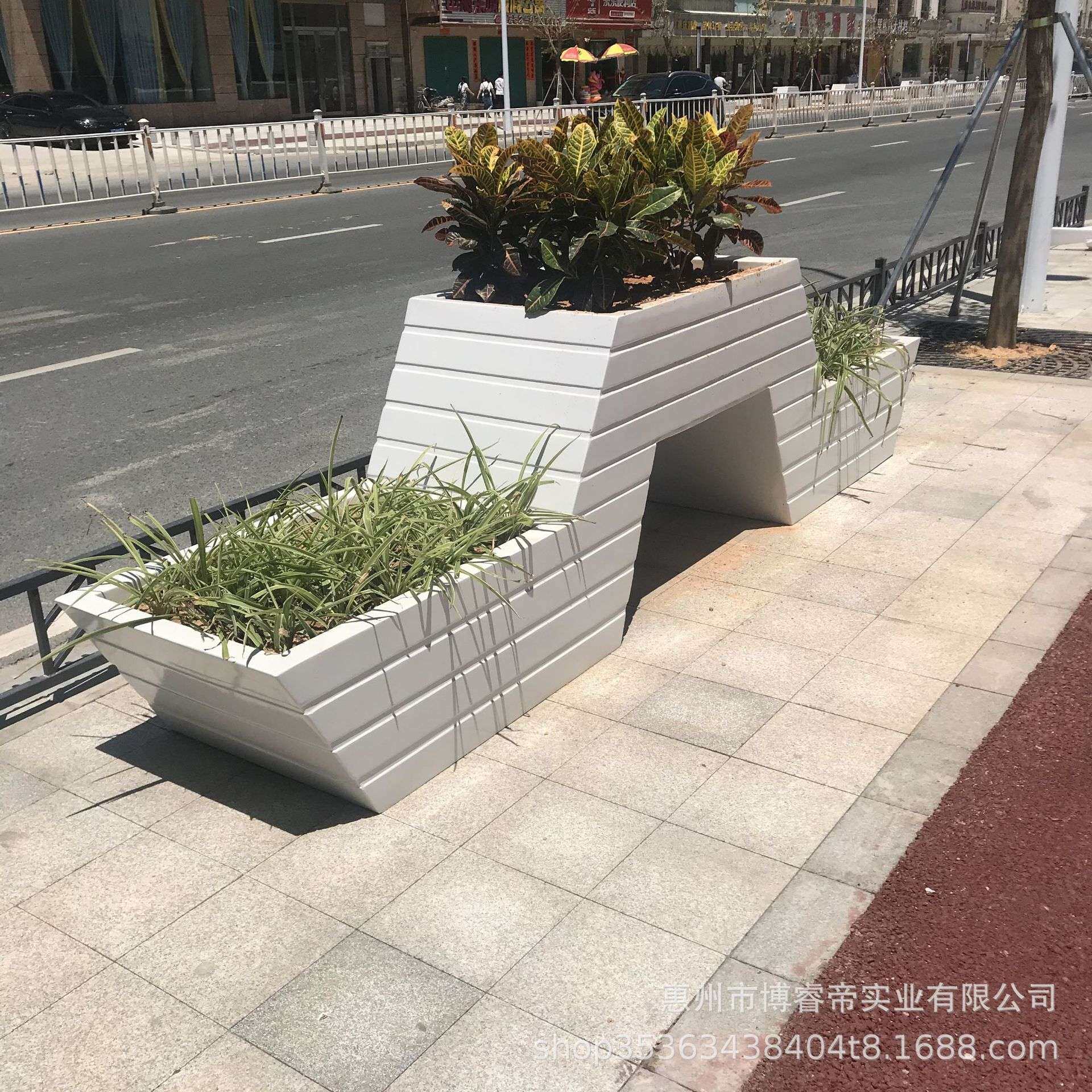 玻璃钢花箱市政道路花钵商场组合花盆售楼部大型花器广场种植花池