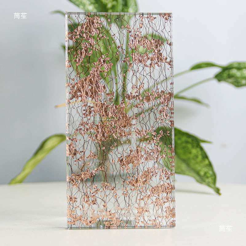 夹丝玻璃艺术玻璃隔断双层夹胶钢化玻璃卫生间入户玄关隔断