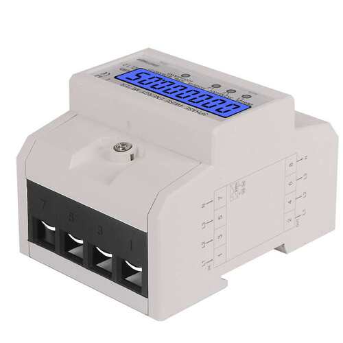 DDS024 三相背光显示家用380V 导轨式电度表4P电能表 5-80A 400V