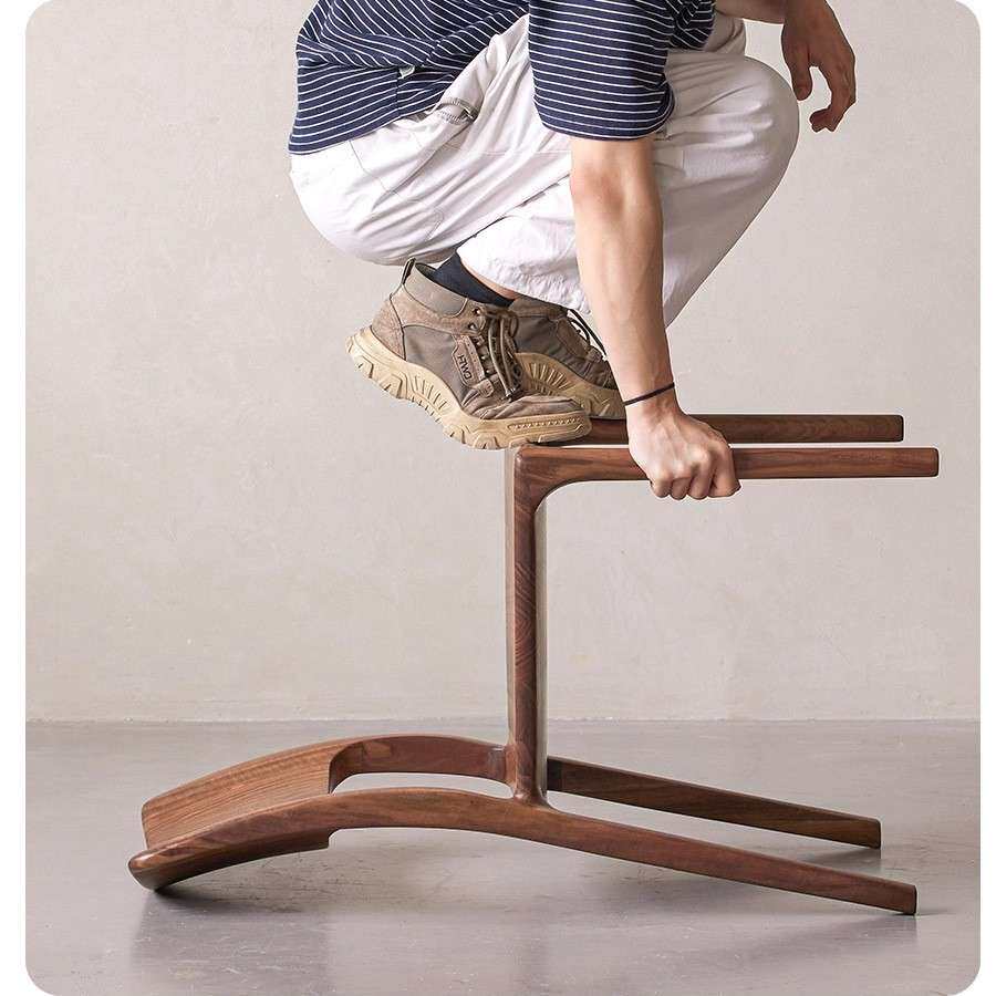 北欧黑胡桃实木餐椅家用客厅小户型餐桌椅休闲复古靠背椅