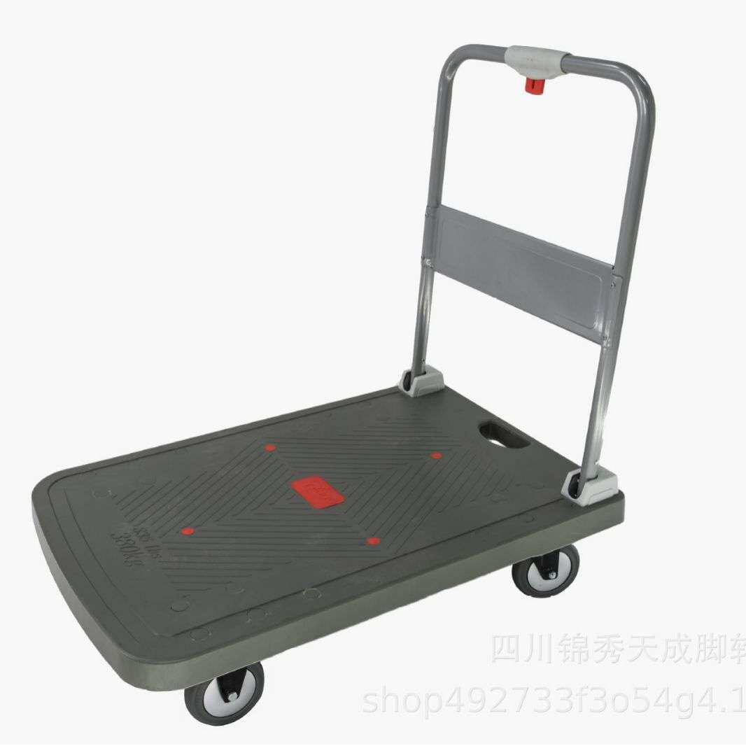 厂家 厚德推车180KG推车塑料平板车折叠手推车办公室静音推车