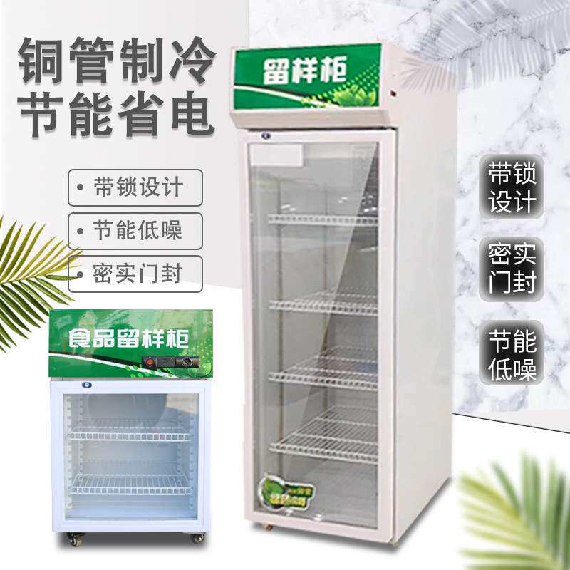 幼儿园食品留样柜饮料冷柜小冰箱小型单门商用冷藏保鲜展示柜单锁