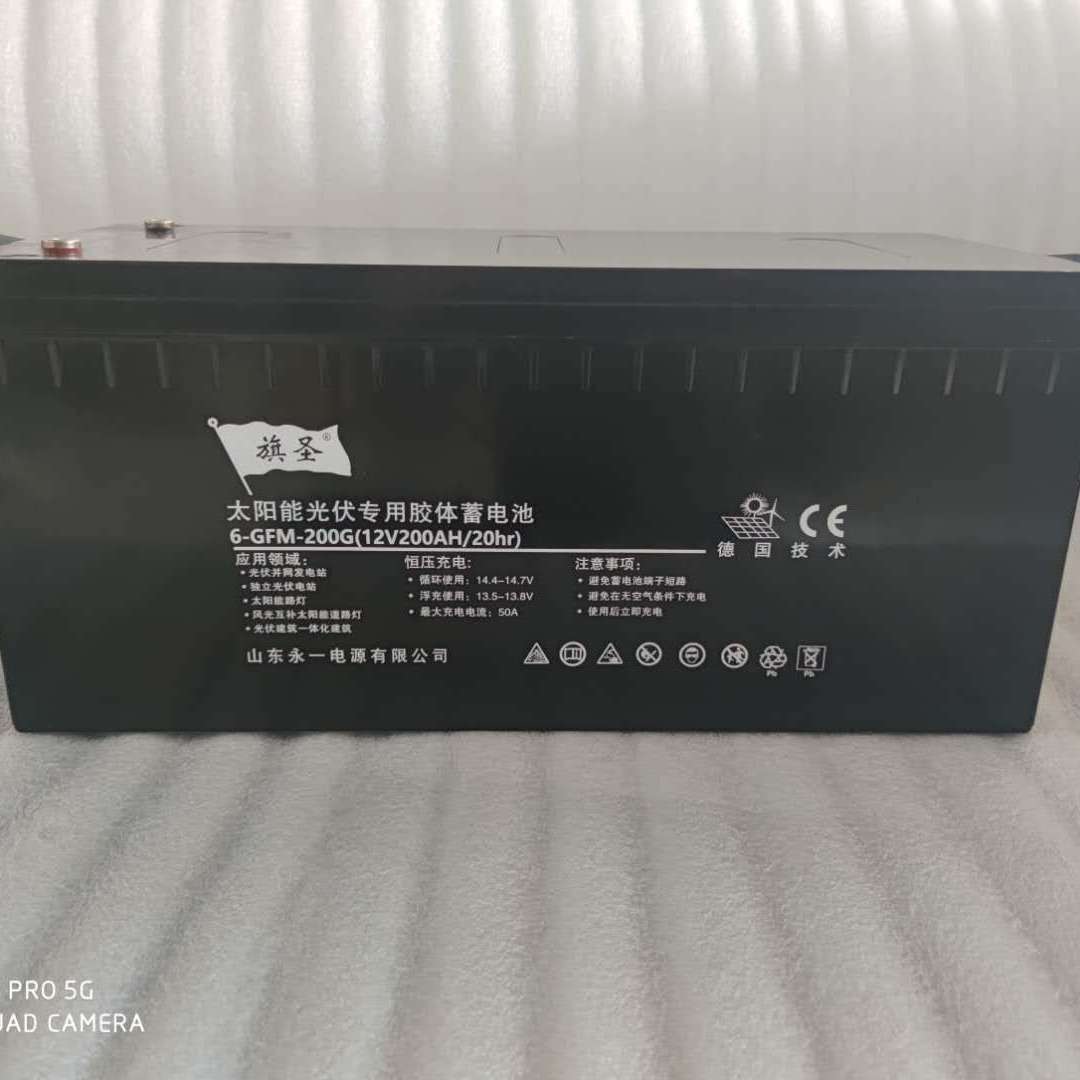 旗圣蓄电池6-GFM-200 12V200AH太阳能光伏发电路灯储能胶体电池