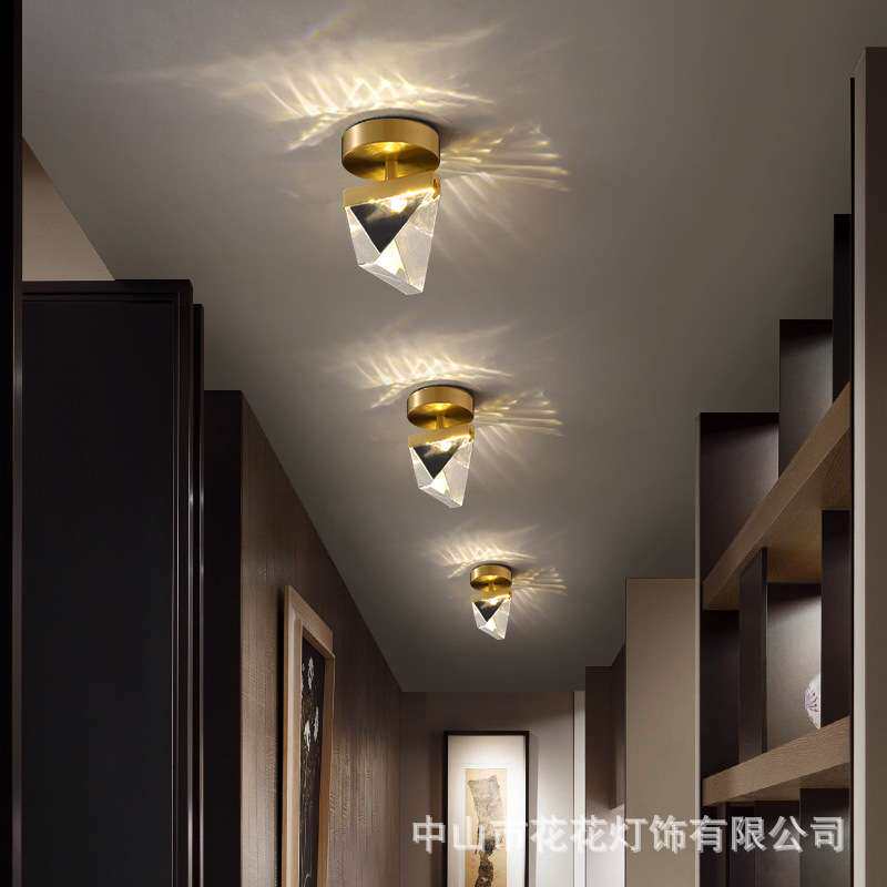 全铜灯长吊灯复式楼客厅大吊灯现代简约别墅阁楼旋转楼梯水晶吊灯