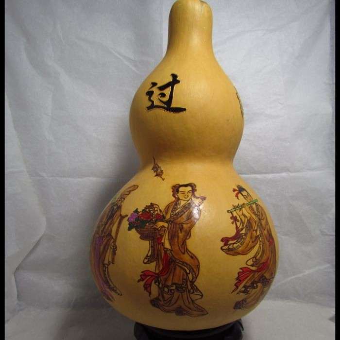 厂家大葫芦工艺品摆件 雕刻葫芦八仙过海烙画地摊货源客厅玄