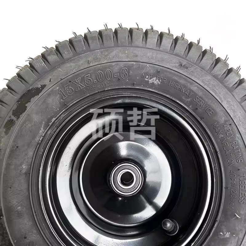 四轮电动卡丁车13X5.00-6寸方块真空草坪轮胎6002前轴承轮毂内15