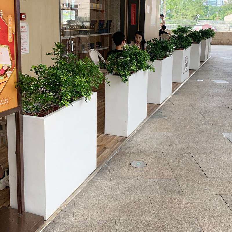户外花箱室外园林绿化仿真植物绿植组合花草种植装饰区不锈钢花盆