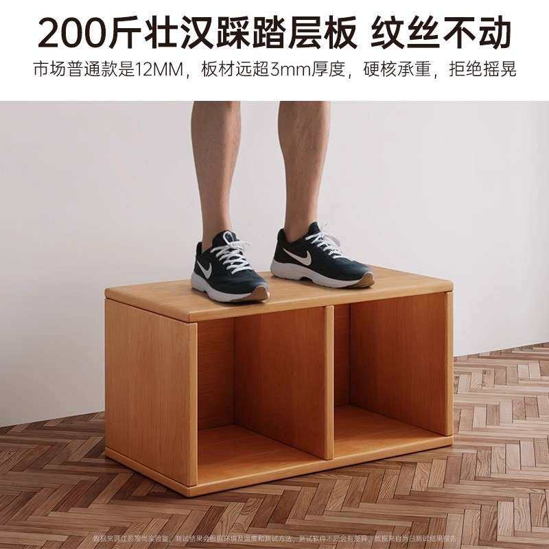 复古书架落地置物架桌面单层书柜储物整理柜书桌上小格子柜收纳架