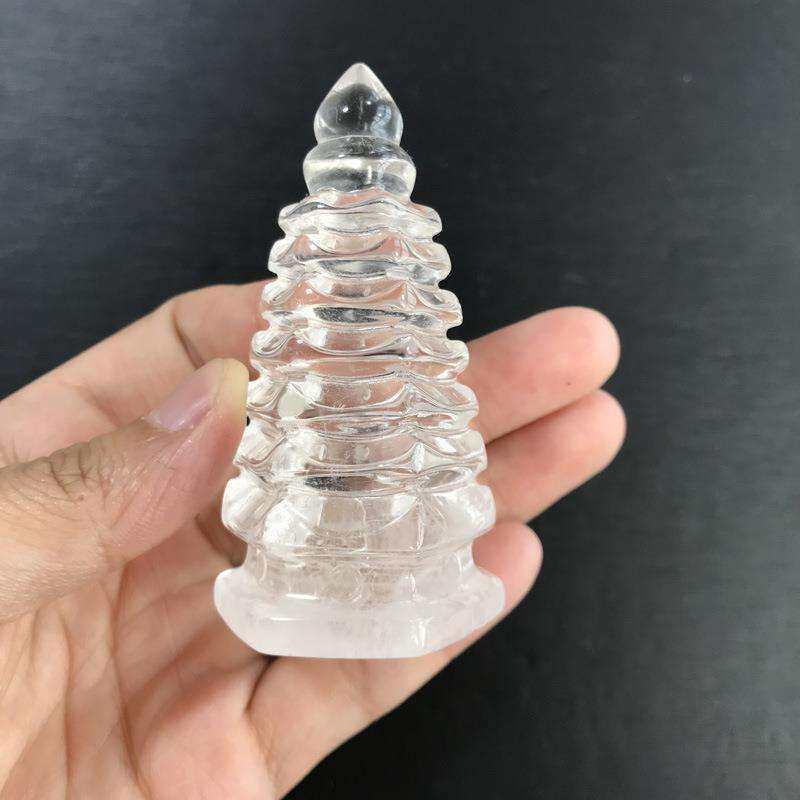天然白水晶文昌塔摆件5层7层9层文昌塔家居摆件装饰