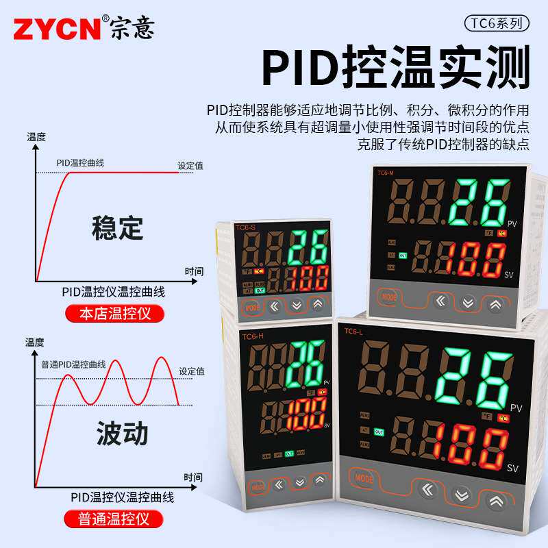 智能数显温控仪TC6-S/M/L/H温控开关高精度PID智能调节温度控制器