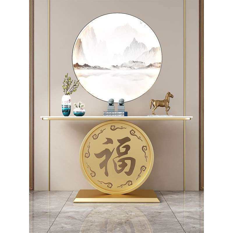 走廊玄关台入户靠墙条案现代简约端景台奶油风艺术玄关桌意式轻奢