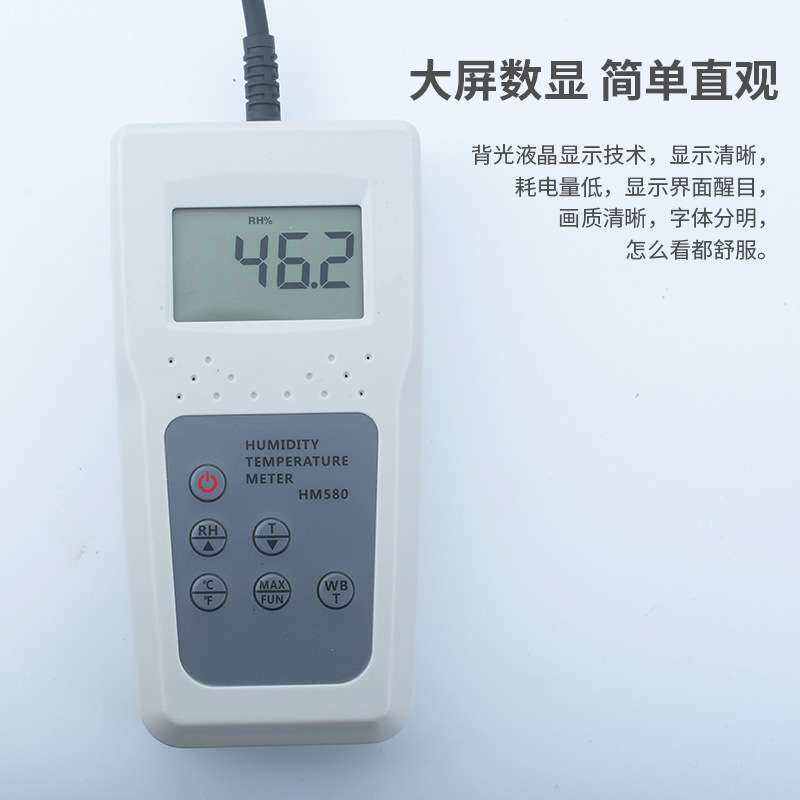 分体式数显温湿度计电子式温湿度仪表实验室工厂室内湿温度HM580
