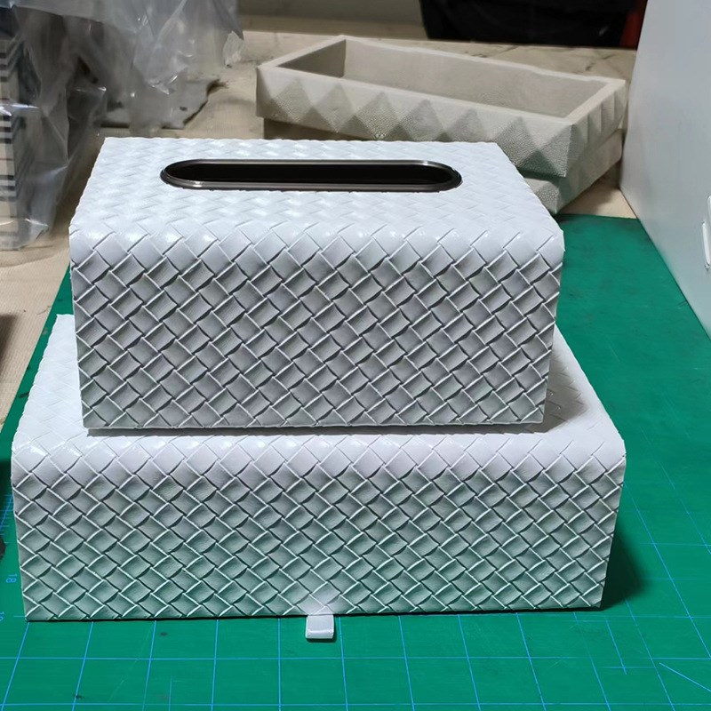 现代轻奢高级感编织皮革纸巾盒样板间茶几餐厅卧室桌面纸巾收纳盒