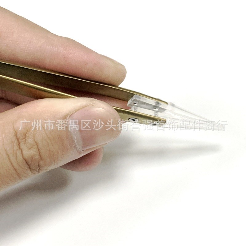 无色差宝石镊子 钻石彩宝拍照夹持具 高透明胶头带槽夹不易刮花镊