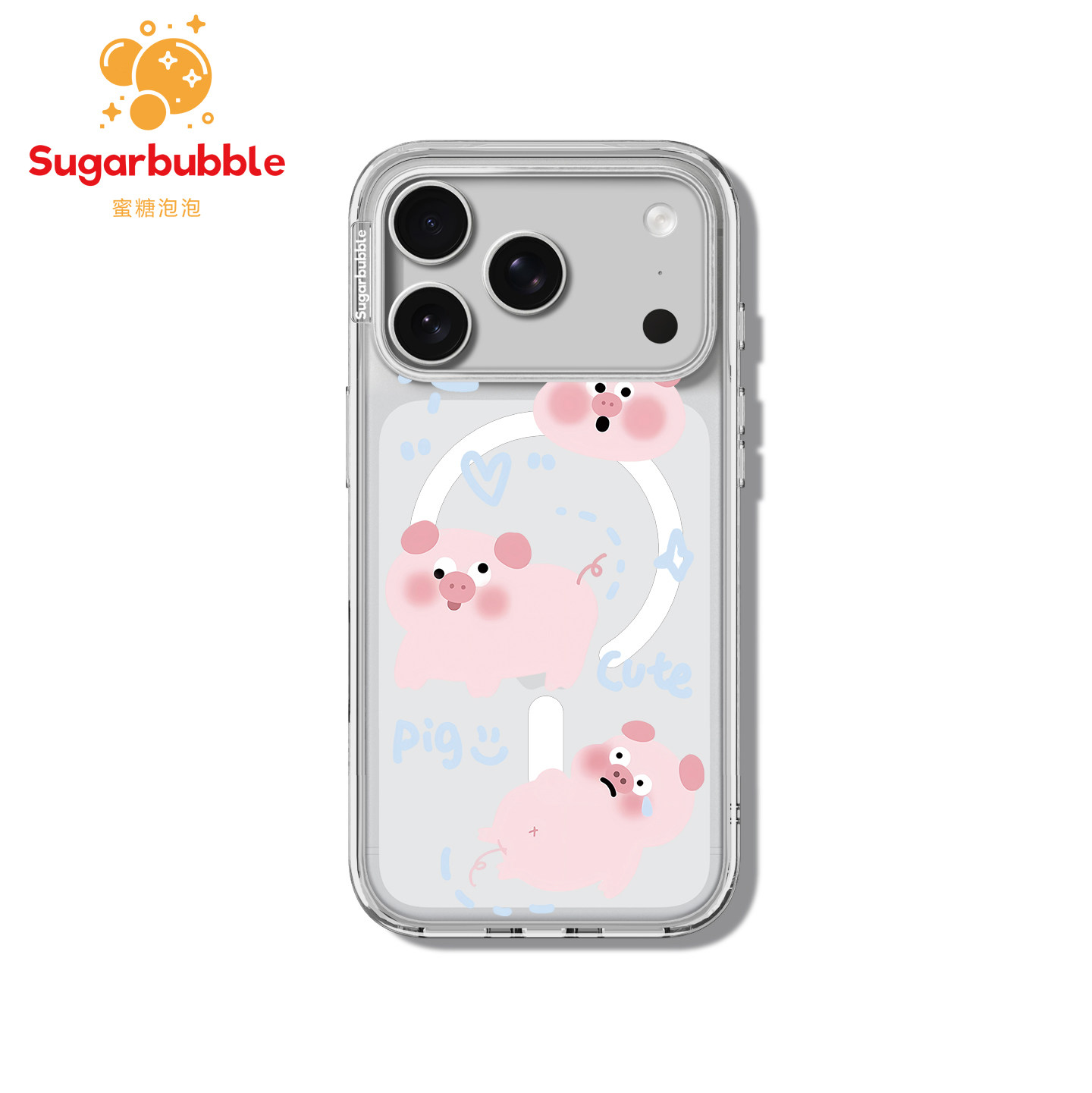 【Suggarbubble】蜜糖泡泡 可爱粉小猪手机壳Magsafe贝贝壳适用于苹果iPhone 17promax/17pro/16/15可爱个性