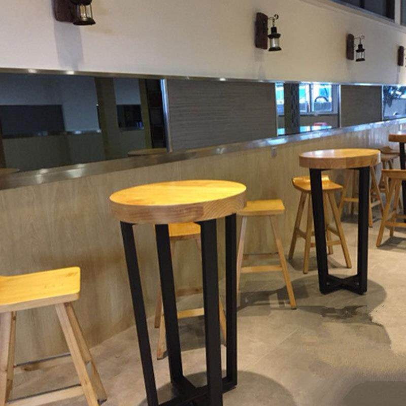 高铁艺桌椅奶茶店实木吧台脚椅多功LD-59320能桌椅组合吧酒吧台小