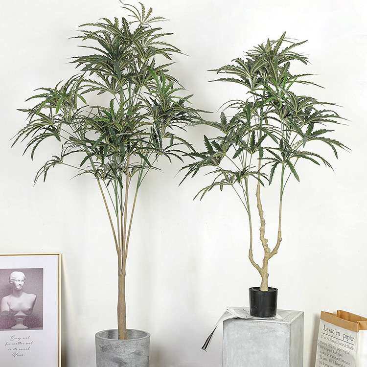 仿真孔雀木北欧风盆栽客厅假植物落地摆件绿植千年木高仿真