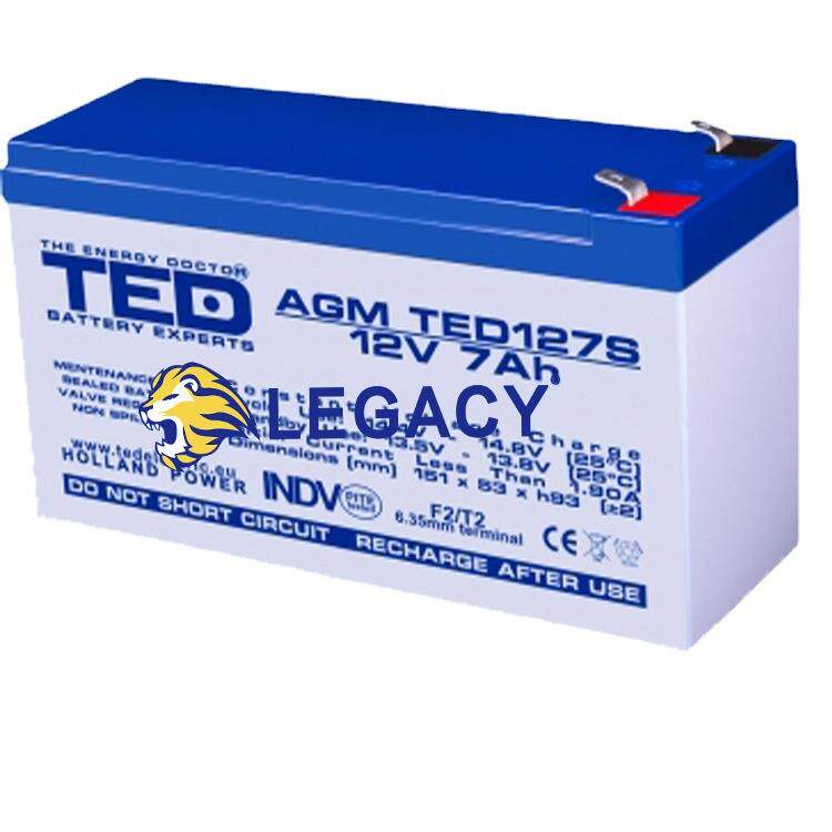 荷兰TED蓄电池AGMGBS1h2505F112ETYV5.05AF1端子康复设备电池