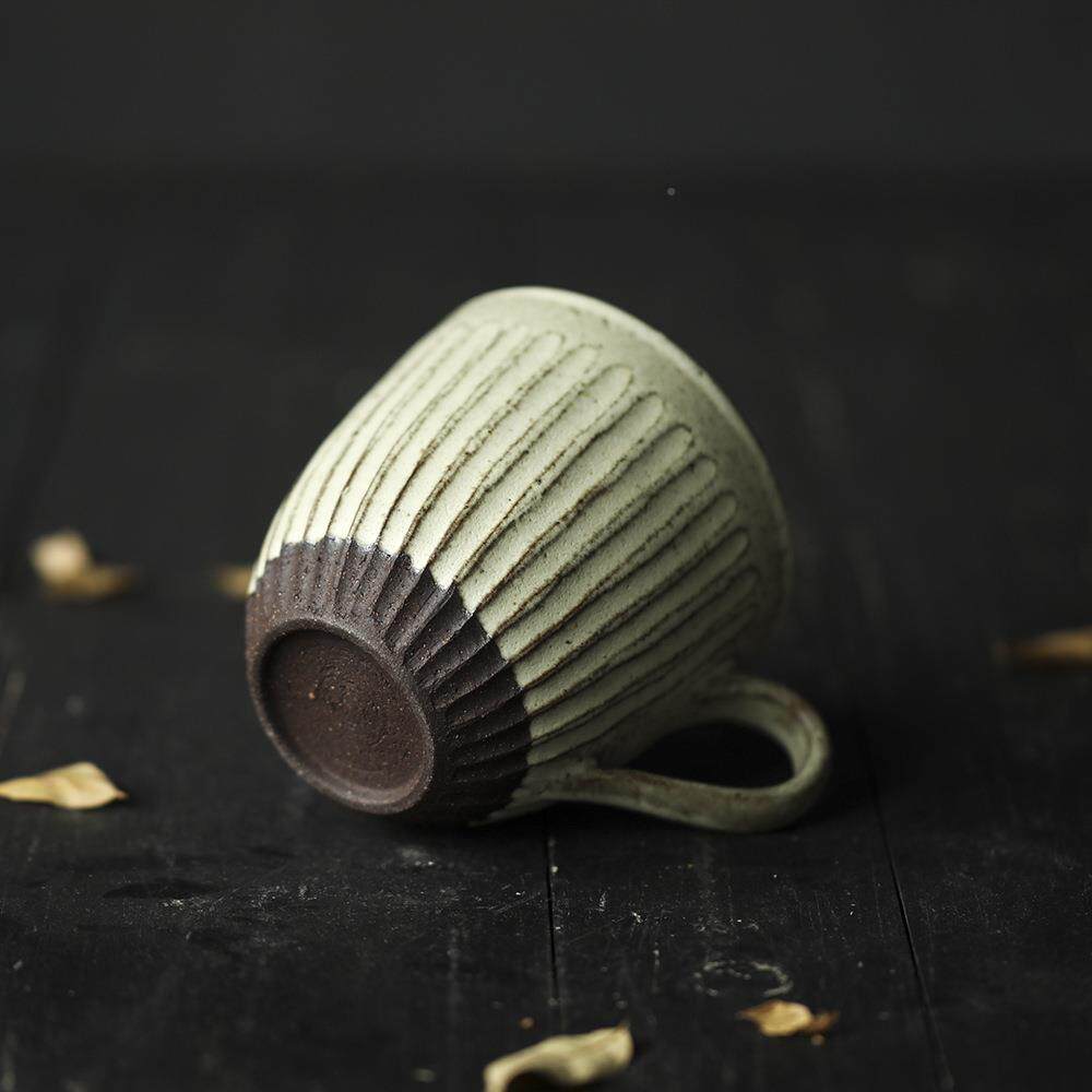 徐婉手作引开片陶粉艺瓷家作品陶餐盘碟茶壶咖啡杯乌金咖啡深钵杯