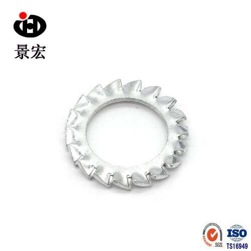 65Mn弹簧钢白锌外锯齿锁紧垫圈 GB862.2外多齿防松垫圈 Φ3-Φ20