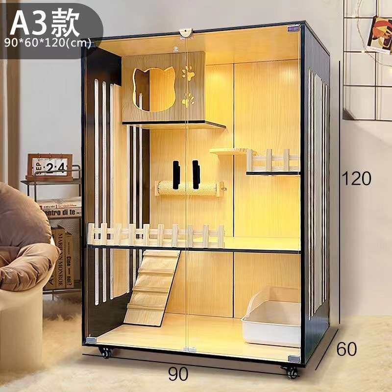 厂家加大猫屋猫舍室内宠物店猫窝猫别墅猫笼宠物展示柜猫柜子猫咪