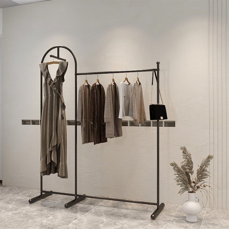 金色服装架服装店展示架落地式女童装店中岛架陈列架铁艺正挂衣架
