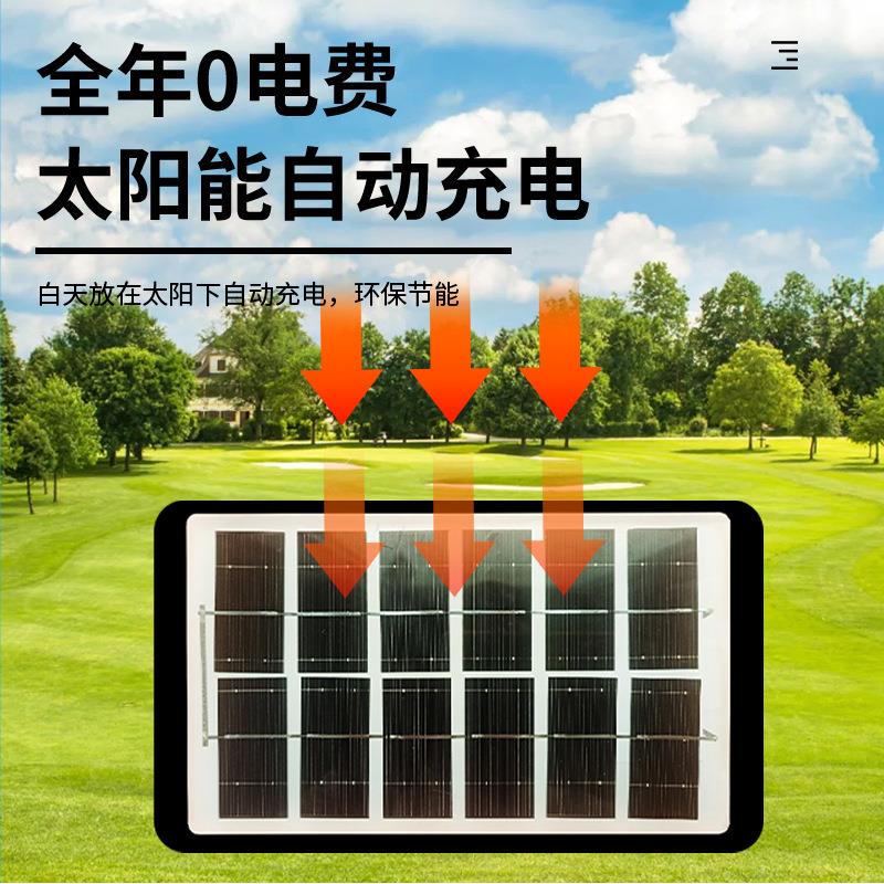 跨境货源太阳能风扇灯户外露营摆摊灯便携式可拆卸应急照明吊扇灯