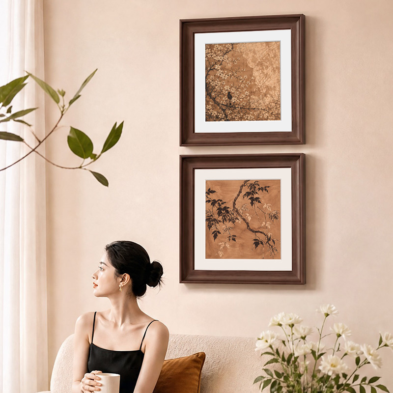 中古风玄关挂画客厅沙发背景墙装饰画2026新款餐厅法式高级感壁画